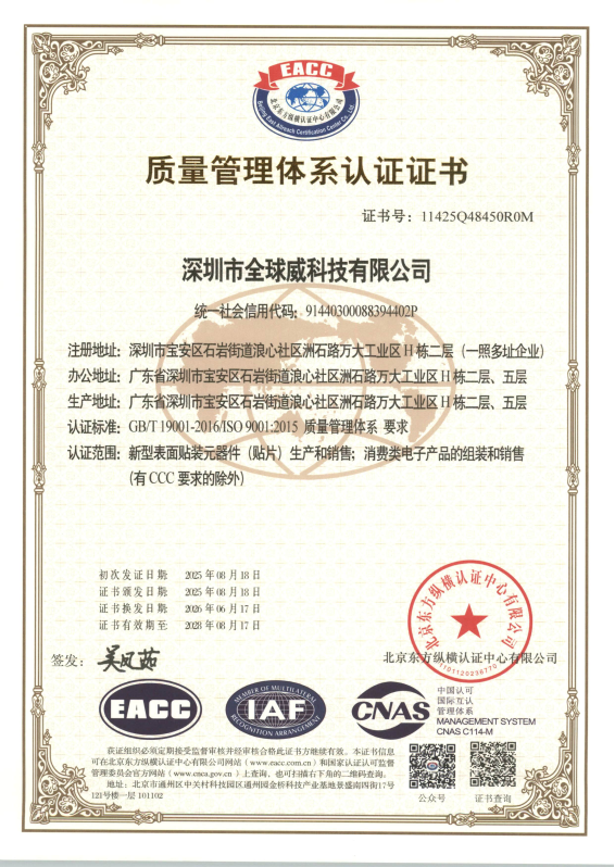 ISO9001体系认证